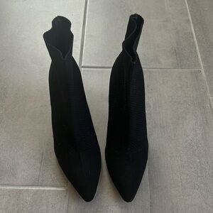 Pointed Toe Black Sock Boots